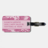 Gepersonaliseerde Roze Camo Bagagelabel (Achterkant horizontaal)