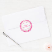 Gepersonaliseerde Roze Camo Meisje Baby shower Dan Ronde Sticker (Envelop)