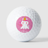 Gepersonaliseerde roze caticorn golfballen (Voorkant)
