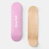 Gepersonaliseerde roze cheques Skateboard (Voorkant)