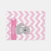 Gepersonaliseerde roze Chevron Cat Fleece Deken (Voorkant (Horizontaal))