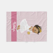 Gepersonaliseerde roze Chevrons Ethnic Princess Nu Fleece Deken (Voorkant (Horizontaal))