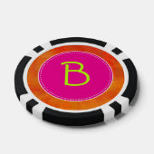 Gepersonaliseerde roze cirkel Oranje achtergrond Poker Chips (Enkel)