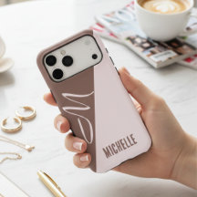 Gepersonaliseerde Roze & Cocoa Moderne Kleurblok