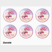 Gepersonaliseerde roze converteerbare strand verja ronde sticker (Vel)