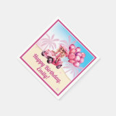 Gepersonaliseerde roze converteerbare strand verja servet (Hoek)