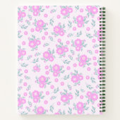 Gepersonaliseerde Roze Coquette Bloemen Spiraal No Notitieboek (Achterkant)