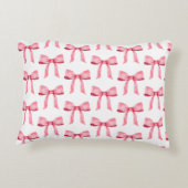 Gepersonaliseerde Roze Coquette Bow Accent Kussen (Achterkant)