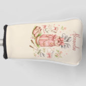 Gepersonaliseerde Roze Coquette Golf Monogram Golfheadcover (Voorkant)