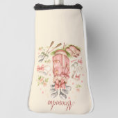 Gepersonaliseerde Roze Coquette Golf Monogram Golfheadcover (Draai 90)