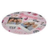 Gepersonaliseerde Roze Coquette Retro Knuffel Tedd Snijplank (Hoek)