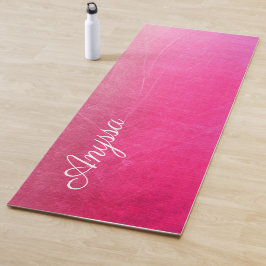 Gepersonaliseerde roze Crackle Gradient Naam Yoga  Yogamat