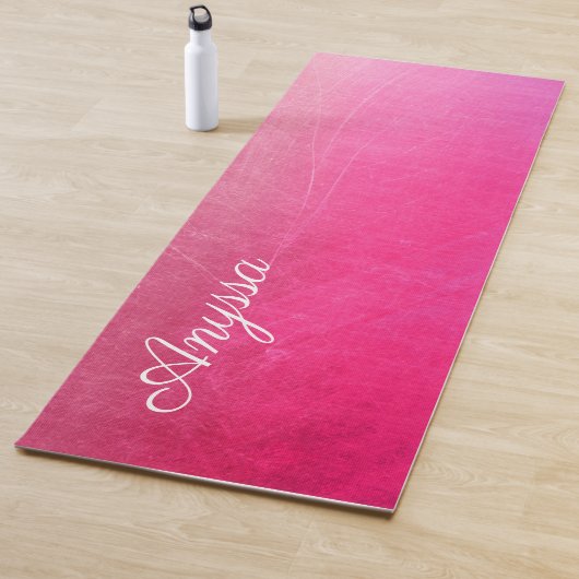 Gepersonaliseerde roze Crackle Gradient Naam Yoga Yogamat (In situ)