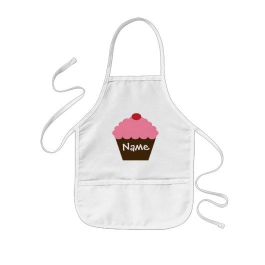 Gepersonaliseerde roze cupcake Schort (Voorkant)