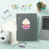 Gepersonaliseerde roze cupcake Sticker / Label (iPad Cover)