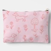 Gepersonaliseerde Roze Dachshund en Bloem Etui (Achterkant)