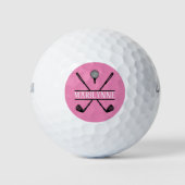 Gepersonaliseerde roze dames golfballen (Voorkant)