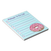 Gepersonaliseerde roze Donut Doughnut Sprinkles Fo Notitieblok (Schuin)