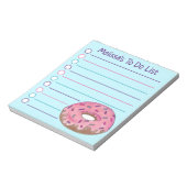 Gepersonaliseerde roze Donut Doughnut Sprinkles Fo Notitieblok (Linkerzijde)