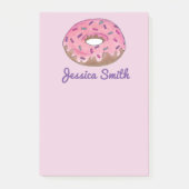 Gepersonaliseerde roze Donut Doughnut Sprinkles Fo Post-it® Notes (Voorkant)