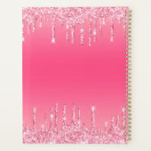 Gepersonaliseerde Roze Drip Glitter Trendy Glam Planner (Achterkant)