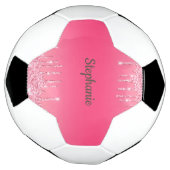Gepersonaliseerde Roze Drip Glitter Trendy Glam Voetbal (Gedraaid)