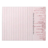 Gepersonaliseerde Roze Druipende Glitter Trendy Ge Notitieblok (Voorkant)