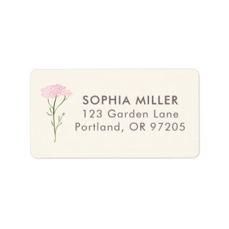 Gepersonaliseerde Roze Duizendblad Botanisch Etiket