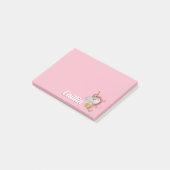 Gepersonaliseerde Roze Eenhoorn Ballon Meisjes Sti Post-it® Notes (Schuin)