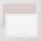 Gepersonaliseerde roze eenvoudige moderne border B Bedankkaart (Voorkant / Achterkant)