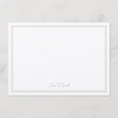 Gepersonaliseerde roze eenvoudige moderne border B Bedankkaart (Voorkant)