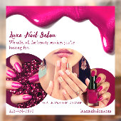 Gepersonaliseerde Roze Elegante Nagelkunst Salon W Raamsticker (Vel 2)
