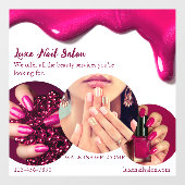 Gepersonaliseerde Roze Elegante Nagelkunst Salon W Raamsticker (Vel)