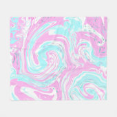 Gepersonaliseerde roze en Blauwgroen marmer-wervel Fleece Deken (Voorkant (Horizontaal))