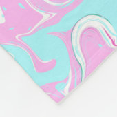 Gepersonaliseerde roze en Blauwgroen marmer-wervel Fleece Deken (Hoek)