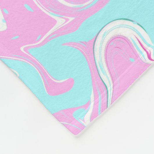 Gepersonaliseerde roze en Blauwgroen marmer-wervel Fleece Deken (Hoek)