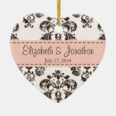 Gepersonaliseerde roze en bruine dasgordijn keramisch ornament (Voorkant)