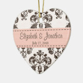 Gepersonaliseerde roze en bruine dasgordijn keramisch ornament (Links)