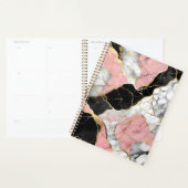 Gepersonaliseerde Roze en Gouden Marmerprint Planner (Display)