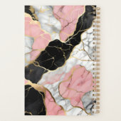Gepersonaliseerde Roze en Gouden Marmerprint Planner (Achterkant)