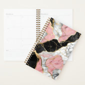 Gepersonaliseerde Roze en Gouden Marmerprint Planner (Display)