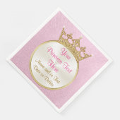 gepersonaliseerde roze en gouden prinses servette servet (Hoek)