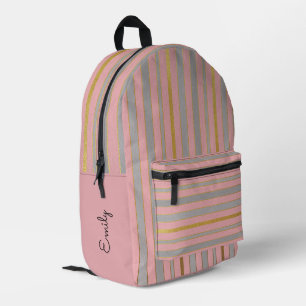 Gepersonaliseerde roze en gouden tas, voor school  bedrukte rugzak