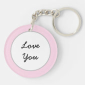 Gepersonaliseerde roze en grijze verkutte katjes sleutelhanger (Achterkant)