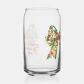 Gepersonaliseerde Roze en Groene Bloemslingertas Blikvorm Glas (Links)