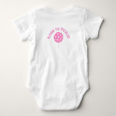 Gepersonaliseerde Roze en Groene Pickleball Baby M Romper (Achterkant)
