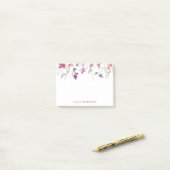 Gepersonaliseerde roze en Lila Waterverf snoepgoed Post-it® Notes (Op bureau)