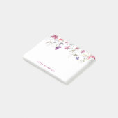 Gepersonaliseerde roze en Lila Waterverf snoepgoed Post-it® Notes (Schuin)