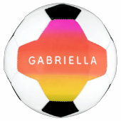 Gepersonaliseerde roze en Oranje Gradient Custom N Voetbal (Voorkant)