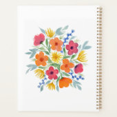 Gepersonaliseerde roze en Oranje Waterverf bloemen Planner (Achterkant)